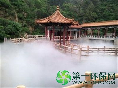 假山水池园林景观人造雾8
